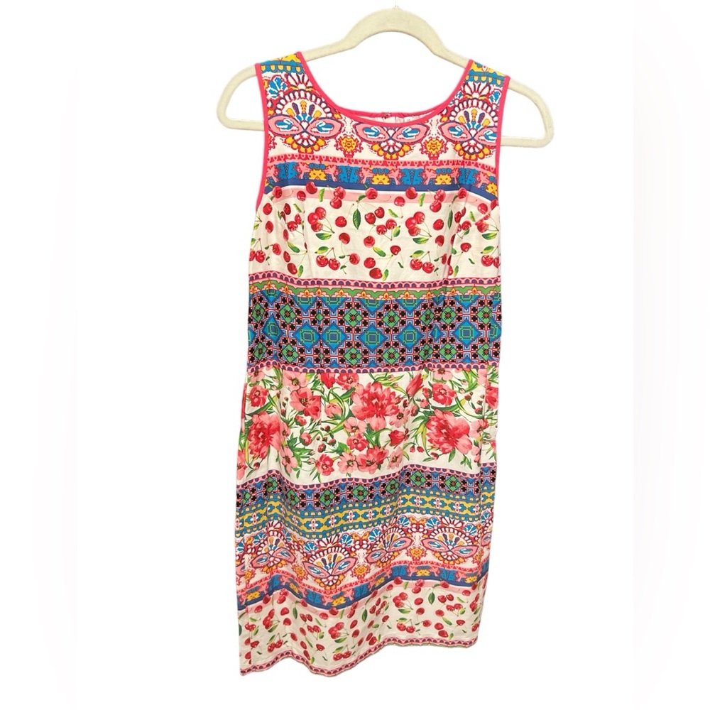 Chetta B sleeveless dress - floral, short sleeve, spring happy Sz 10